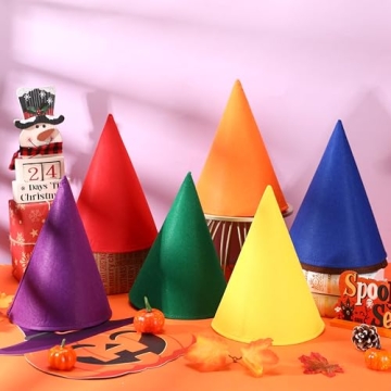 Colorful Gnome Hats for Halloween and Costume Parties