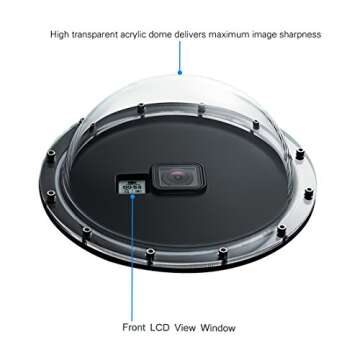 Six (6) inch Waterproof Dome Port for GoPro Hero 5 6 7 Black with Waterproof Housing, Trigger and Fl...