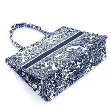 FENGJINRUHUA Fashion Luxury Tote Bag Cotton Linen Handbag Large Capacity Jacquard Retro Exquisite