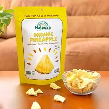 Organic Freeze-Dried Pineapples - Crunchy Vegan Snack 1.5oz