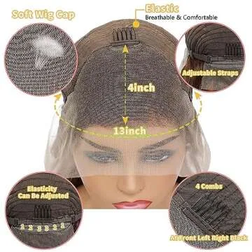 WOWQUEEN Ombre Lace Front Wig Human Hair 4/27 Highlight Honey Blonde 13x4 HD Transparent Lace Front Wigs Human Hair Pre Plucked Colored Glueless Body Wave Frontal Wigs for Women 180% Density 26 Inch