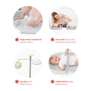 Skip Hop Changing Pad Wipe-Clean Grey Contoured Foam