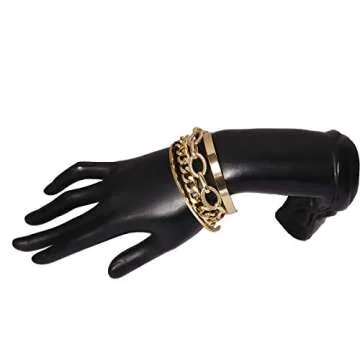 Kercisbeauty 4pcs Women Gold Cuff Link Bracelet Set