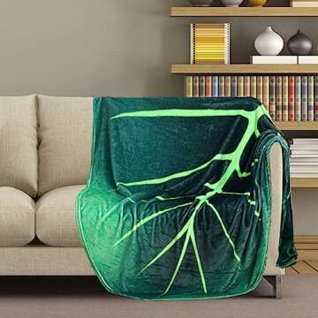GOPQBBHYHA Soft Leaf Blanket Giant Shaped Flannel Blankets Decorative Leaves Design for Girls Boys G...