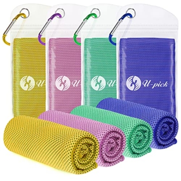 U-pick 4 Packs Cooling Towels for Hot Weather, Instant Cold Breathable Towel, Chilly Rags for Neck, ...