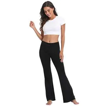 HDE Womens Cotton Pajama Pants Wide Leg Sleepwear Casual Loose Lounge PJ Bottoms,Black,3X Plus