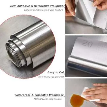 Stainless Steel Contact Paper for Home Decor and Appliances