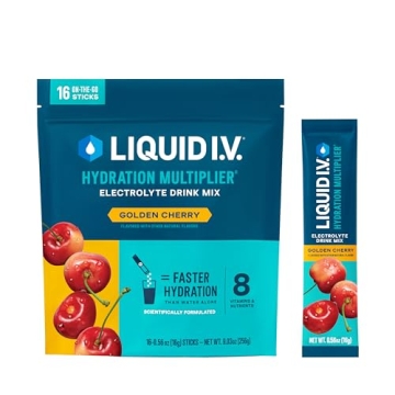Liquid I.V.® Hydration Multiplier - Golden Cherry | Electrolyte Powder Drink Mix | 1 Pack (16 Servi...