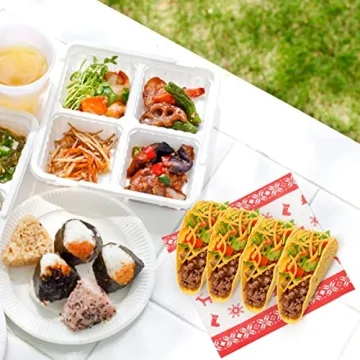 SEWACC 2 Rolls Kitchen Paper Towels Christmas Themed Grease Proof Food Paper Fried Food Wrapping Paper Snacks Paper 9 x 9 inches