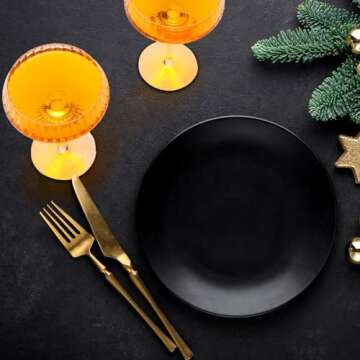 Yaomiao 8 Pieces 10 oz Ribbed Coupe Cocktail Glasses Vintage Champagne Glasses Martini Glassware Ribbed Wine Glasses Champagne Goblets with Stems for Wedding Christmas Party Larger Gathering Supplies