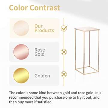 Nuptio Gold Vases for Centerpieces Wedding - 2 Pcs 23.6 inch Tall Gold Vase Wedding Centerpieces for Tables - Geometric Gold Centerpieces for Table Flower Stand for Table Centerpieces for Weddings