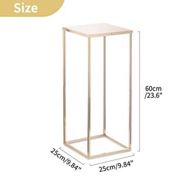 Nuptio Gold Vases for Centerpieces Wedding - 2 Pcs 23.6 inch Tall Gold Vase Wedding Centerpieces for Tables - Geometric Gold Centerpieces for Table Flower Stand for Table Centerpieces for Weddings