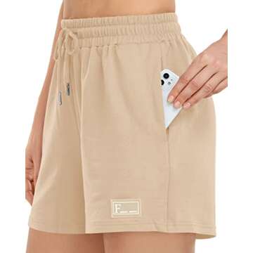 MIRITY Athletic Workout Sweat Shorts for Women - Gym Running SweatShorts for Casual Summer with Pockets