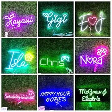 Custom Neon Sign for Wall Decor,Led Neon Sign Customizable,Kids Name Sign and Birthday Gift,Wedding Party Room Decorations,Battery Powered Led Lights Sign Personalized Neon Sign Home Shop Light