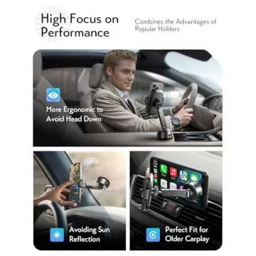 LISEN Electric Suction Cup Car Phone Holder for All Smartphones