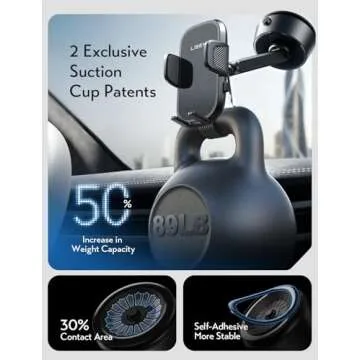 LISEN Electric Suction Cup Car Phone Holder for All Smartphones