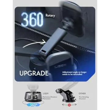 LISEN Electric Suction Cup Car Phone Holder for All Smartphones