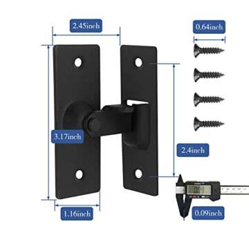 Large 90 Degree Right Angle Door Lock,304 Stainless Steel Sliding Door Latch,Barn Door Lock,Suitable...