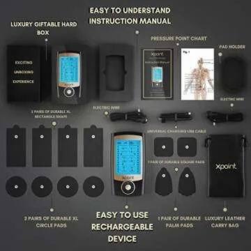 Xpoint Luxury TENS EMS Pain Relief Unit with 16 Modes