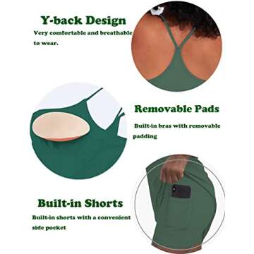 Stylish Women's Tennis Golf Workout Dress with Pockets