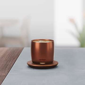Ember Temperature Control Smart Cup, 6 oz, App-Controlled Heated Coffee Cup, Espresso Mug with 90 Min Battery Life, Copper