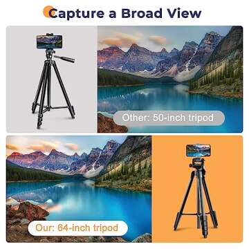 64” Phone&Tablet Tripod, Aureday Cell Phone Tripod for iPhone with Wireless Remote and Phone Holder, Extendable Tripod Stand for iPad, Suit for Video Recording/Makeup/Live Streaming