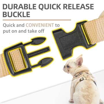 PUPTECK Soft Mesh Dog Harness and Leash Set Pet Puppy Cat Comfort Padded Vest No Pull Harnesses, Beige, L