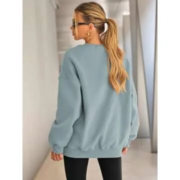 EFAN Womens Oversized Sweatshirts Hoodies Fleece Crewneck Sweaters Casual Tops Comfy Fall Fashion Ou...