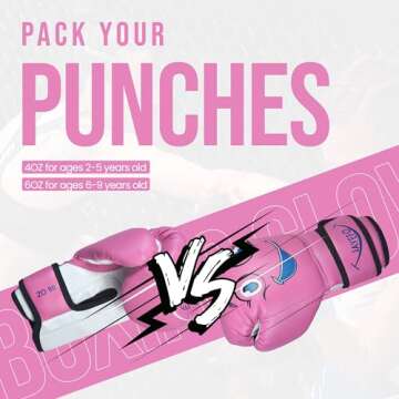 Jayefo Kids Boxing Gloves - Safe & Stylish 4 Oz Pink Gloves
