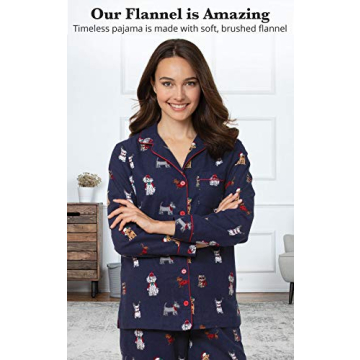 PajamaGram Women's Flannel Pajamas - Cozy Dog Print