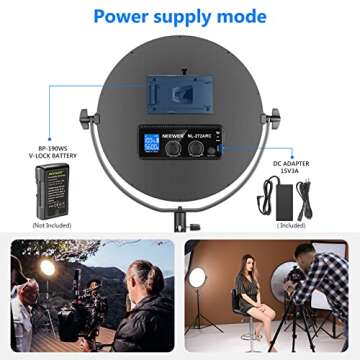 Neewer 14” Round LED Video Light Panel with 2.4G Wireless Remote, Ultra-Slim 45W 3200K~5600K Bi-Color Dimmable LED Soft Light for Photography, YouTube, TikTok, Live Streaming, Gaming, Zoom Meetings