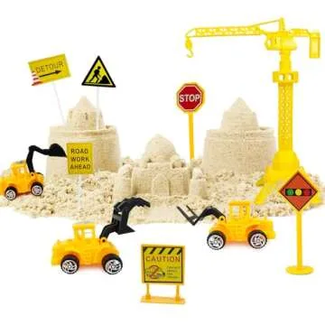 Ayearparty 30 pcs Construction Cake Toppers Mini Vehicles Cake Decoration Set Excavator Tower Crane Toys Traffic and Road Sign Decor Construction Theme Birthday Party Supplies Gifts for Kids Boys