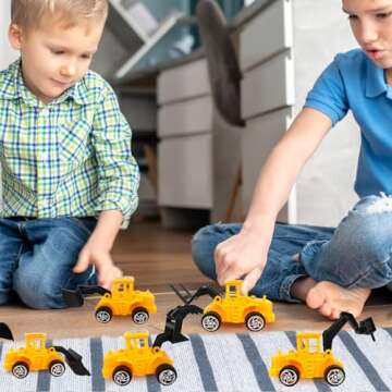 Ayearparty 30 pcs Construction Cake Toppers Mini Vehicles Cake Decoration Set Excavator Tower Crane Toys Traffic and Road Sign Decor Construction Theme Birthday Party Supplies Gifts for Kids Boys