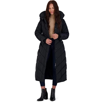 Warm & Stylish Women's Chevron Maxi Puffer Coat