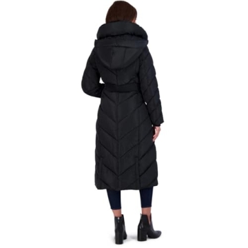 Warm & Stylish Women's Chevron Maxi Puffer Coat