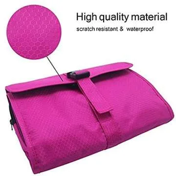Travel Hanging Toiletry Bag Travel Kit Organizer Cosmetic Makeup Waterproof Wash Bag for Women Girls Travel Case for Bathroom Shower (Hot Pink)