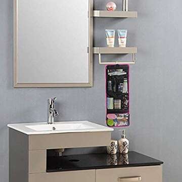 Travel Hanging Toiletry Bag Travel Kit Organizer Cosmetic Makeup Waterproof Wash Bag for Women Girls Travel Case for Bathroom Shower (Hot Pink)