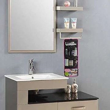 Travel Hanging Toiletry Bag Travel Kit Organizer Cosmetic Makeup Waterproof Wash Bag for Women Girls Travel Case for Bathroom Shower (Hot Pink)