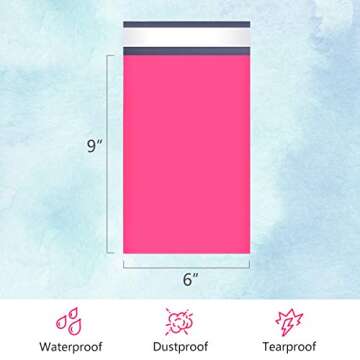 UCGOU Poly Mailers 6x9 Inch Hot Pink 200 Pack Mini #1 Shipping Bags Strong Mailing Envelopes Thick S...