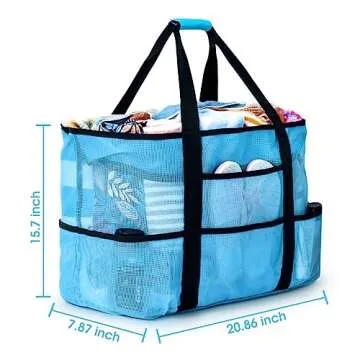 oscaurt Beach Bag, Extra Large Beach Bags for Women Waterproof Sandproof, Mesh Beach Tote Bags Pool Bag Beach Essentials