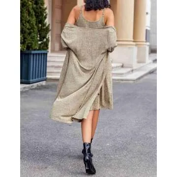 Ekouaer 2 Piece Nightgown Set with Stylish Cardigan