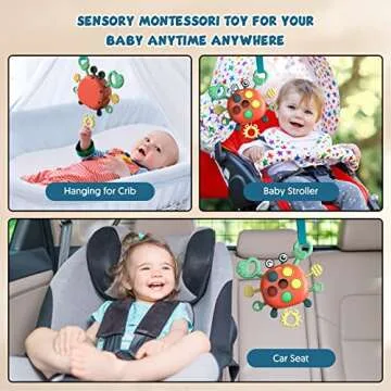 ZAMERR Baby Montessori Toys for 2 Year Old Boy Girl, Sensory Toddler Travel Airplane Car Seat Stroller Toys for 18+ Month, Learning Fine Motor Skills Pull String Toy Birthday Gifts for Infant Boys