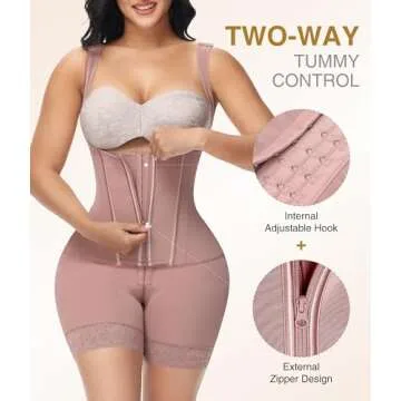 M MYODRESS Faja Body Shaper Tummy Control Shapewear Fajas Postparto Para Mujer Bbl Faja Stage 2 Post Surgery Tummy Tuck Compression Garment Postpartum Girdle RosyBrown M