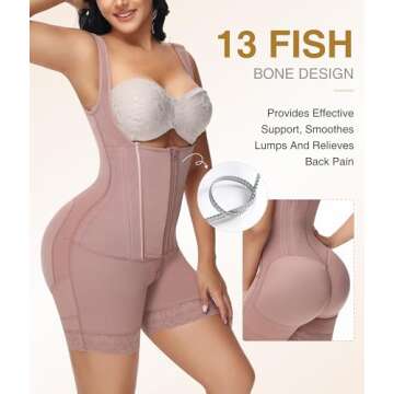M MYODRESS Faja Body Shaper Tummy Control Shapewear Fajas Postparto Para Mujer Bbl Faja Stage 2 Post Surgery Tummy Tuck Compression Garment Postpartum Girdle RosyBrown M