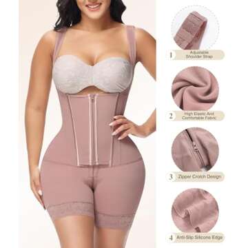 M MYODRESS Faja Body Shaper Tummy Control Shapewear Fajas Postparto Para Mujer Bbl Faja Stage 2 Post Surgery Tummy Tuck Compression Garment Postpartum Girdle RosyBrown M