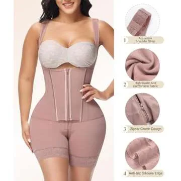 M MYODRESS Faja Body Shaper Tummy Control Shapewear Fajas Postparto Para Mujer Bbl Faja Stage 2 Post Surgery Tummy Tuck Compression Garment Postpartum Girdle RosyBrown M