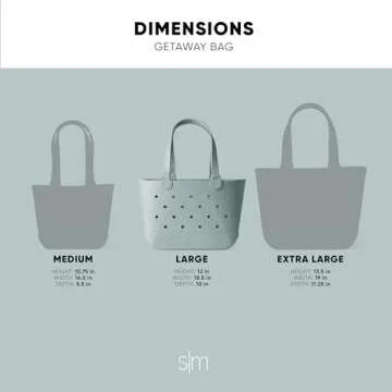 Simple Modern Beach Bag Rubber Tote | Waterproof Large Tote Bag with Zipper Pocket for Beach, Pool Boat, Groceries, Sports | Getaway Bag Collection | Sea Glass Sage