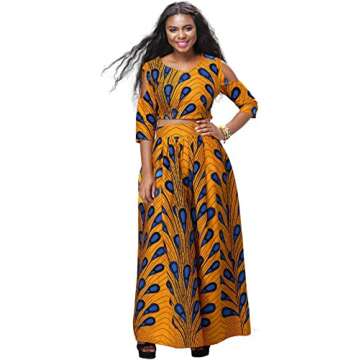 Shenbolen Women African Print Dress Set Ankara Maxi Skirt for Stylish Elegance