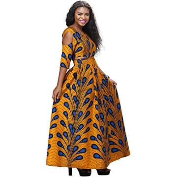 Shenbolen Women African Print Dress Set Ankara Maxi Skirt