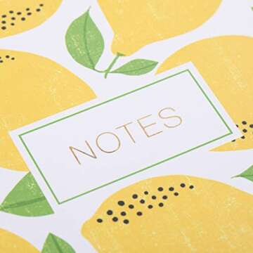 Graphique Designer Notebooks - Lemons - Spiral Bound Writing Journals for Offices, Schools, Classrooms, and More - Hard Cover with 160 Ruled Pages (6.25" x 8.25")